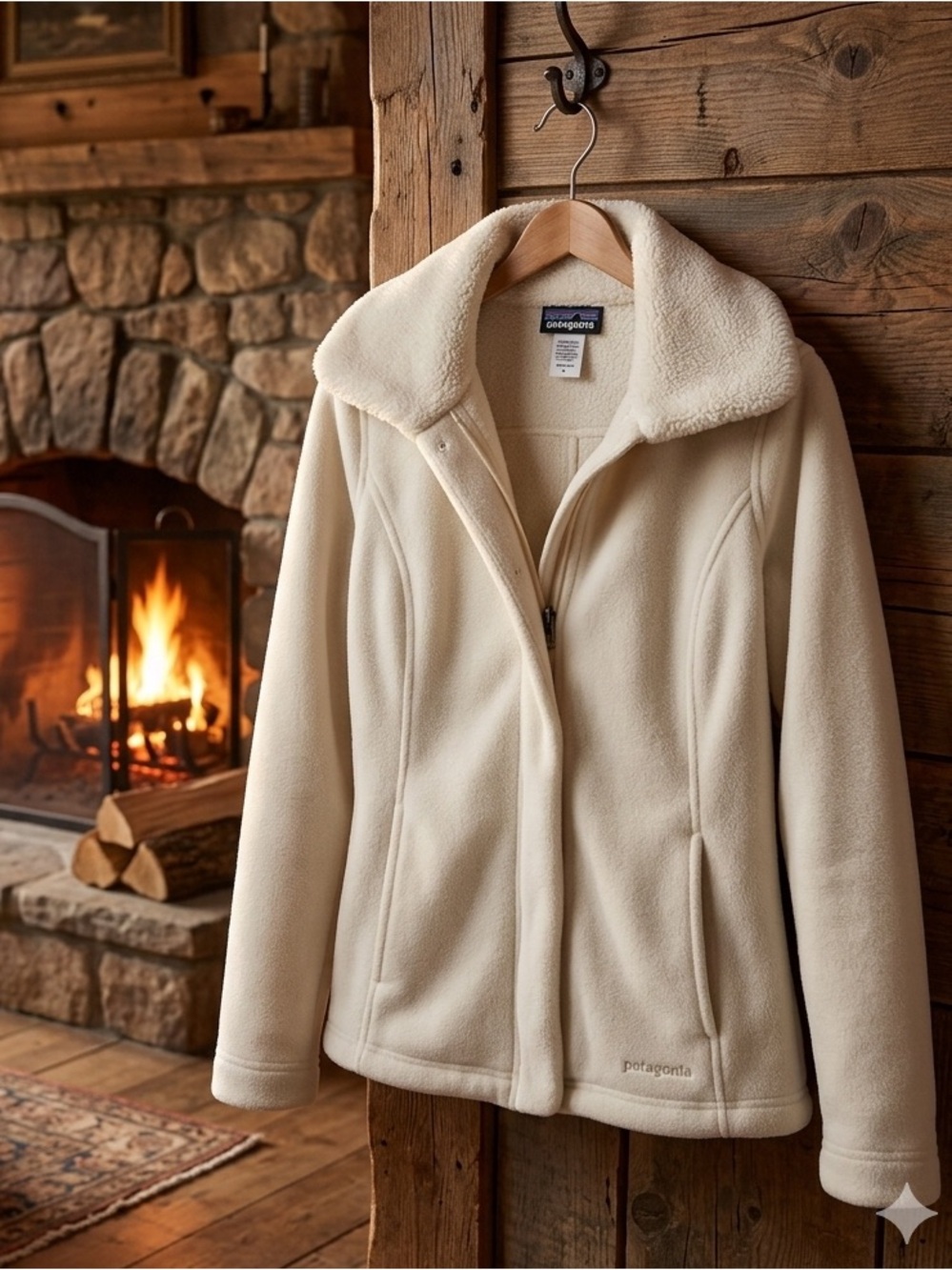 Patagonia Women's Cream Worn Wear Artic Fleece Jacket